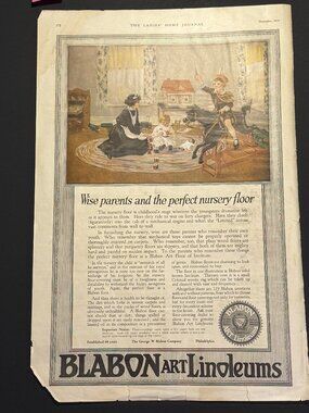Blabon Art Linoleums Ladies Home Journal Dec 1919 Advertisement (AD001)